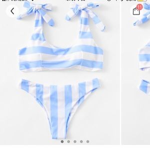 Striped bow bikini